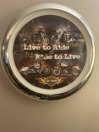 Harley Davidson Motorcycle Wall Clock With Motor Sounds 2003