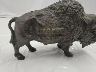 Antique Amherst Stoves Advertising Cast Iron Buffalo Coin Bank 3 lbs 8 