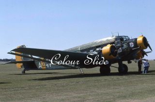 Junkers Ju - 52 F - Azju,  Luftwaffe C/s,  Duxford,  Colour Slide,  Aviation Aircraft