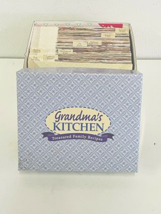 Vintage Grandma’s Kitchen Treasures Family Recipes Box And Cards