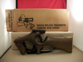 Vintage Wooden Dasco Deluxe Trigomatic Camera Gun Stock