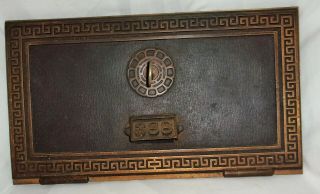 Metal Embossed Vintage Post Office Box Door Cover Mailbox Yale W/ Key Heavy For