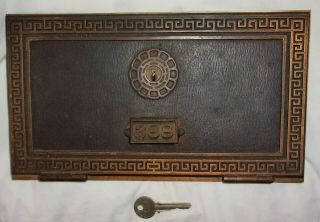 Metal embossed VINTAGE POST OFFICE BOX DOOR COVER mailbox YALE w/ key heavy for 2