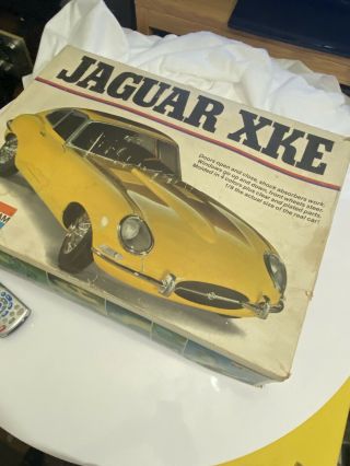 Vintage Monogram Jaguar Xke 1/8 Scale Plastic Model Kit 1964 & 1976