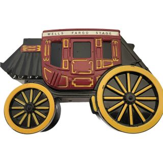 Vintage 1998 Wells Fargo & Co.  Wagon Stagecoach Cast Iron Coin Bank Western