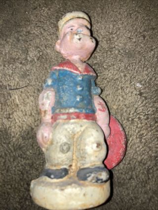 Antique All Popeye The Sailor Man Cast Iron Still Bank