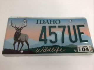 Idaho Wildlife Elk License Plate 457ue 2014
