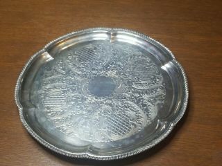Vintage Silverplated Round Serving Tray The Sheffield Silver Company Usa 14 "
