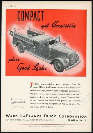 1948 Ward Lafrance Fire Engine Wilkes Barre Fd Truck Photo Vintage Print Ad