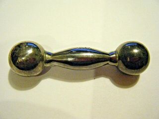 Vintage Sterling Silver Dumbbell Chiming Baby Rattle Taxco Mexico Tv - 125