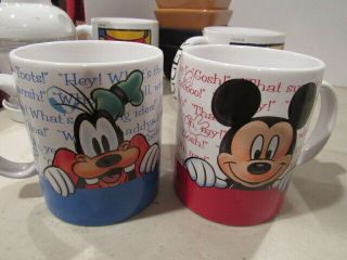 Disney Store Set Of 2 Mugs Mickey & Minnie And Donald & Goofy - Euc