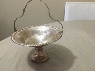 Vintage Sterling Silver Candy Dish With Handle