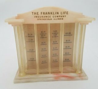 The Franklin Life Insurance Company Springfield Il Vintage Coin Sorting Bank