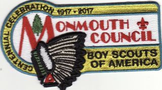 Monmouth Council - 100th Ann Csp - 1917 - 2017 - Trq Border,  Centennial Celebration