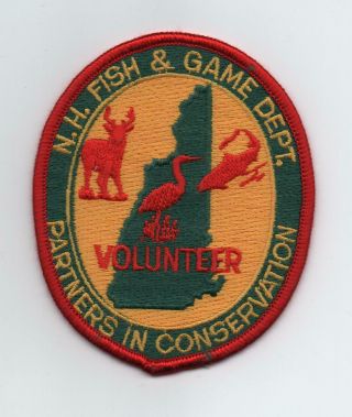 Hampshire Fish & Game Dept.  Volunteer Patch,  " Partners In Conservation "