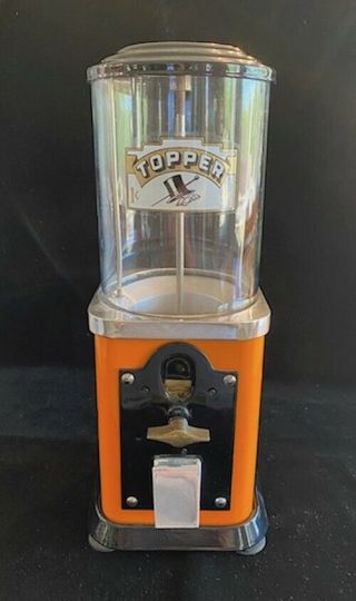 Early 1938 Victor Topper 1¢ Gum Ball Vending Machine W/key Fully Restored