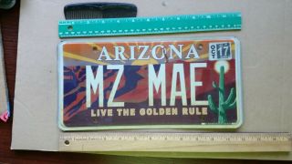 License Plate,  Arizona,  Live The Golden Rule,  Mz Mae,  Miss May,  Like Ms.  March