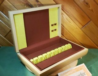 Vintage Mcm Mid Century Modern Blonde Wood Silverware Flatware Chest Box Case
