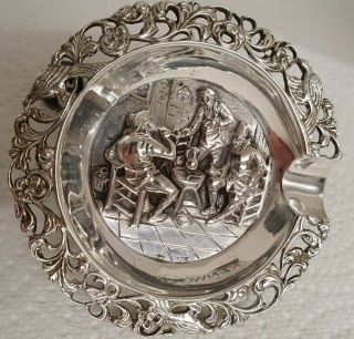 Dutch Solid Silver Lovely Ash Tray - Maker Moerkerk & Co.  Dutch Hallmark Silver