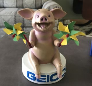 Limited Edition Geico Maxwell The Pig Talking Piggy Bank With Certificate