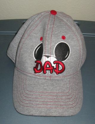 Disney Mickey Mouse Dad Baseball Cap Hat Adult Gray Cotton