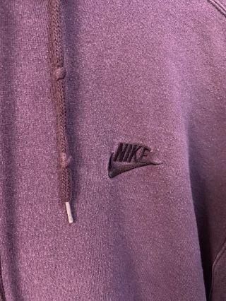 Vintage 80/90s NIKE Made in USA Faded Maroon Embroidered Hoodie Size Large 2