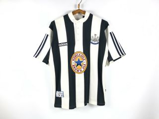 Vintage Adidas Newcastle Jersey 1995 - 1997 Home Size M Football T - Shirt Mens