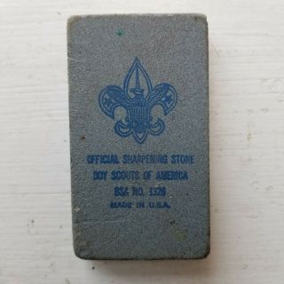 Vintage Official Boy Scouts Of America Sharpening Stone C.  1980s - Bsa Whetstone
