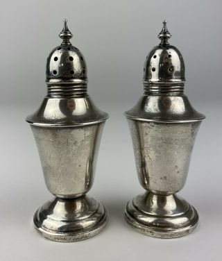 Antique Sterling Silver Frank Whiting Salt Pepper Shakers Re - Enforced 841