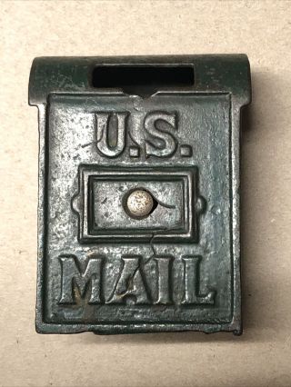 Antique Vintage Cast Iron U.  S.  Mail Box Still Coin Bank