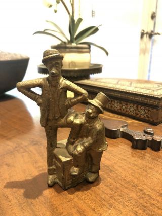 Antique Cast Iron Mutt & And Jeff Coin Bank Vintage