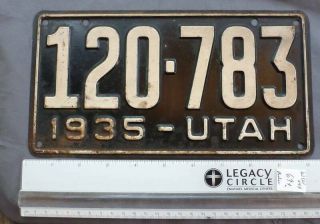 Utah License Plate - 1935 - 120 783
