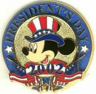 Old Patriotic Disney Pin 12 Months Of Magic Mickey Mouse President Day Uncle Sam