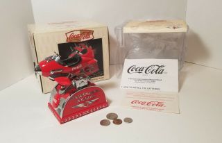 Animated Coke Coca - Cola Musical Airstream Airplane Coin Bank In Open Box