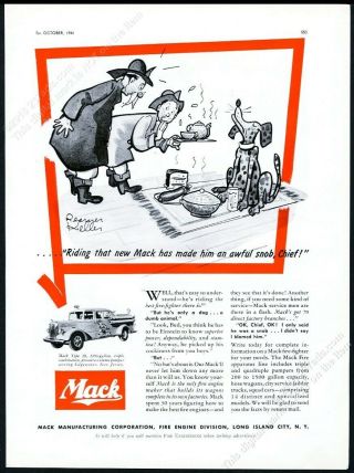 1941 Mack Fire Engine Edgewater Jersey Fd Truck Photo Vintage Print Ad