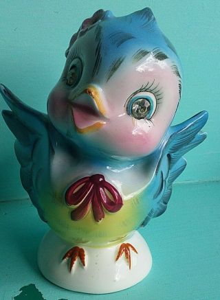 Vintage Lefton Blue Bird Piggy Bank