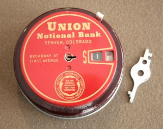 Union National Bank Denver Colorado Vintage Add - O - Bank With Key