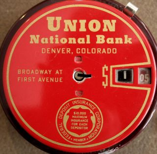 Union National Bank Denver Colorado Vintage Add - O - Bank with Key 3