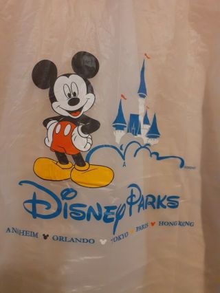 Set Of 2 Disney Parks Mickey Mouse Clear Pvc Rain Poncho,  One Size Adult