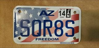 Arizona " Freedom " Motorcycle License Plate - Vanity