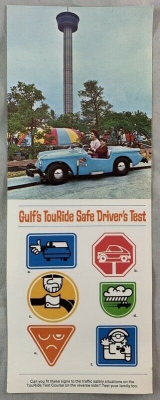 Oversized Gulf Oil Touride Postcard Hemisfair 1968 San Antonio Texas World Fair