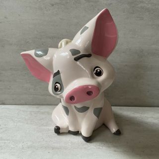 Disney Moana Pua Pig Pixar Coin Piggy Bank Ceramic 9 " Collectible