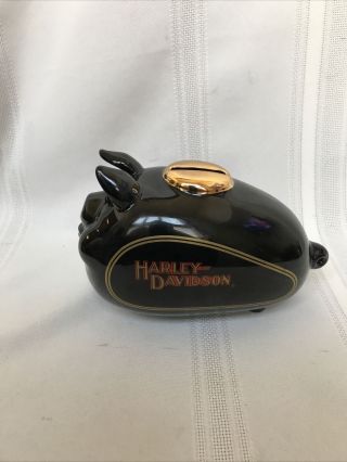 Harley Davidson Ceramic Classic Tank Hog Bank Glossy Black Finish 2002