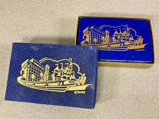 Vintage Disneyland Hotel Boxed Souvenir Monorail Castle Playing Cards 54 Cards