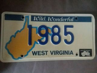 Vintage West Virginia 1982 License Plate Low Number 1985