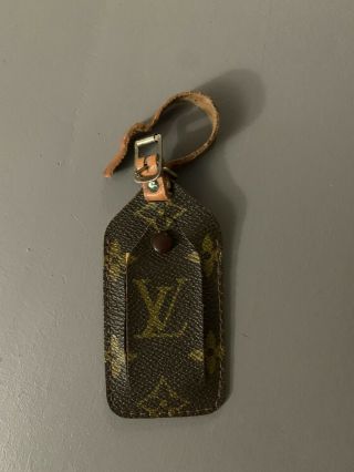 Louis Vuitton Vintage Monogram Luggage Tag With Leather Strap