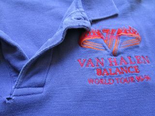 Rare Vintage Van Halen 95 - 96 Balance Tour Road Crew Polo Shirt Medium Lavender
