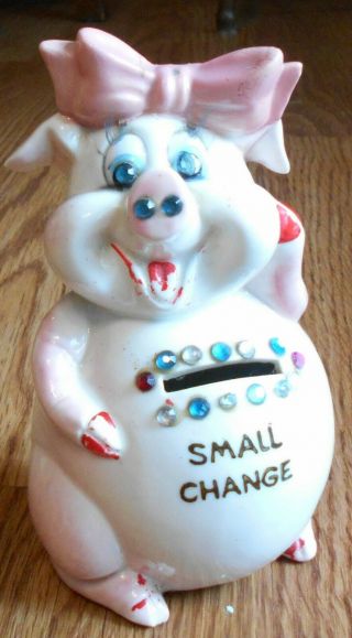 Vintage Kreiss Small Change Piggy Bank 5.  5 " Tall