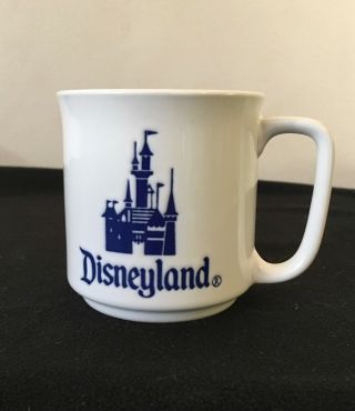 Vintage Disneyland Walt Disney White/blue Coffee Mug Made In Japan