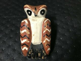 Vintage Carved Wooden Neckerchief Slide,  Owl,  Bsa,  Boy Scouts Of America 1960 